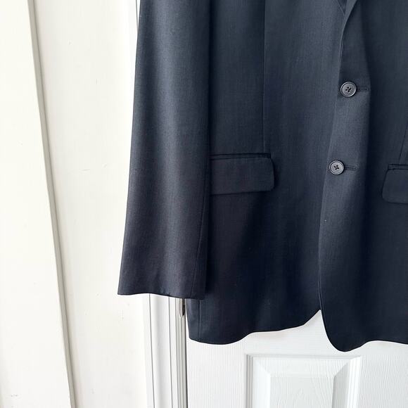 Joseph Abboud Loro Piana Wool Navy Blue Two Button Men Sports Jacket Blazer 42L - Picture 3 of 12